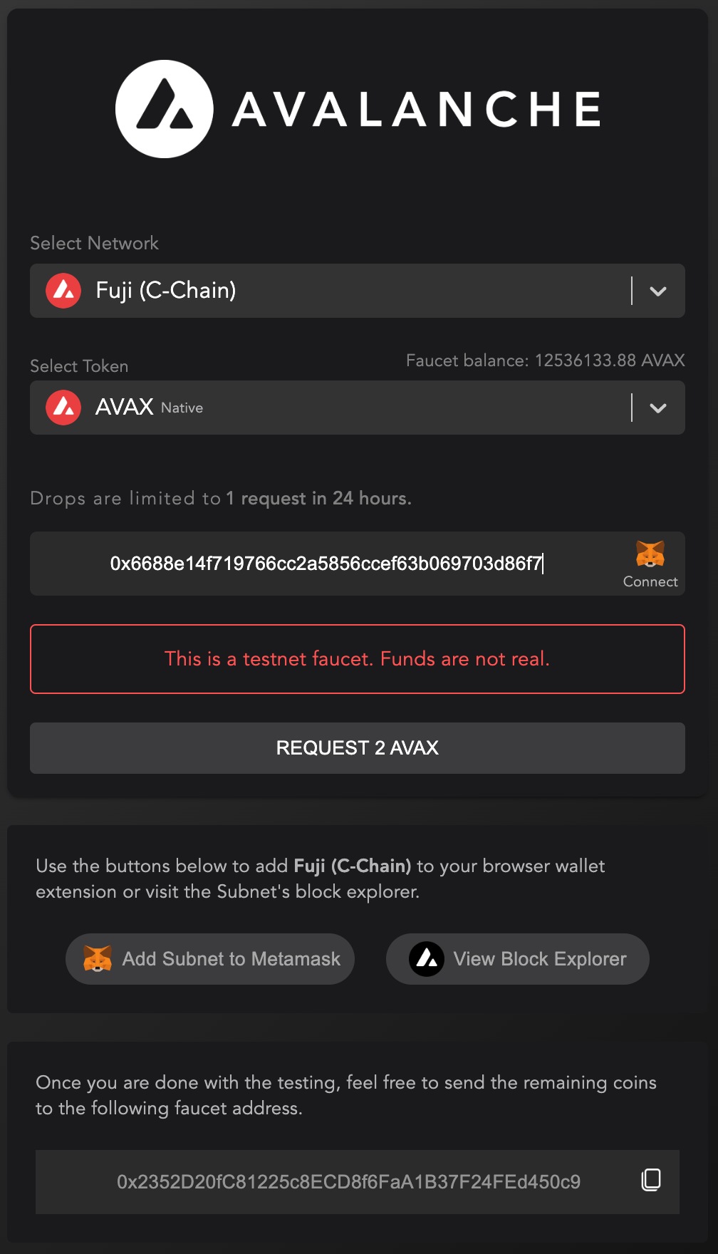 Avalanche Testnet - Hyperledger FireFly Docs